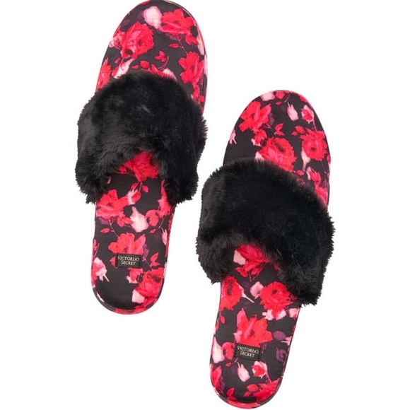 Victoria’s Secret Signature Floral Satin Slippers - Picture 1 of 10